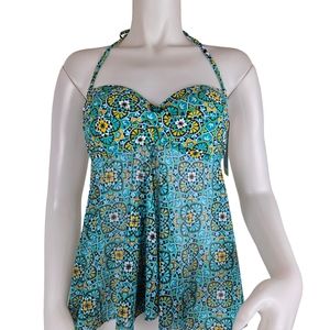 Tropical Escape Flyaway Midkini Tankini NWT